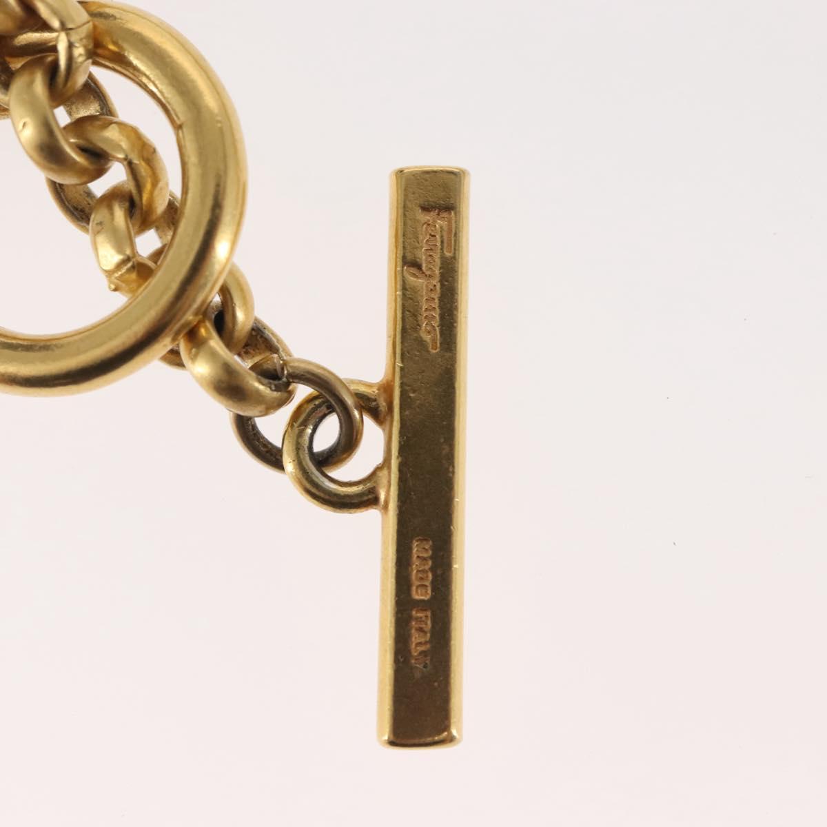 Salvatore Ferragamo Necklace Metal Gold Auth BA5679