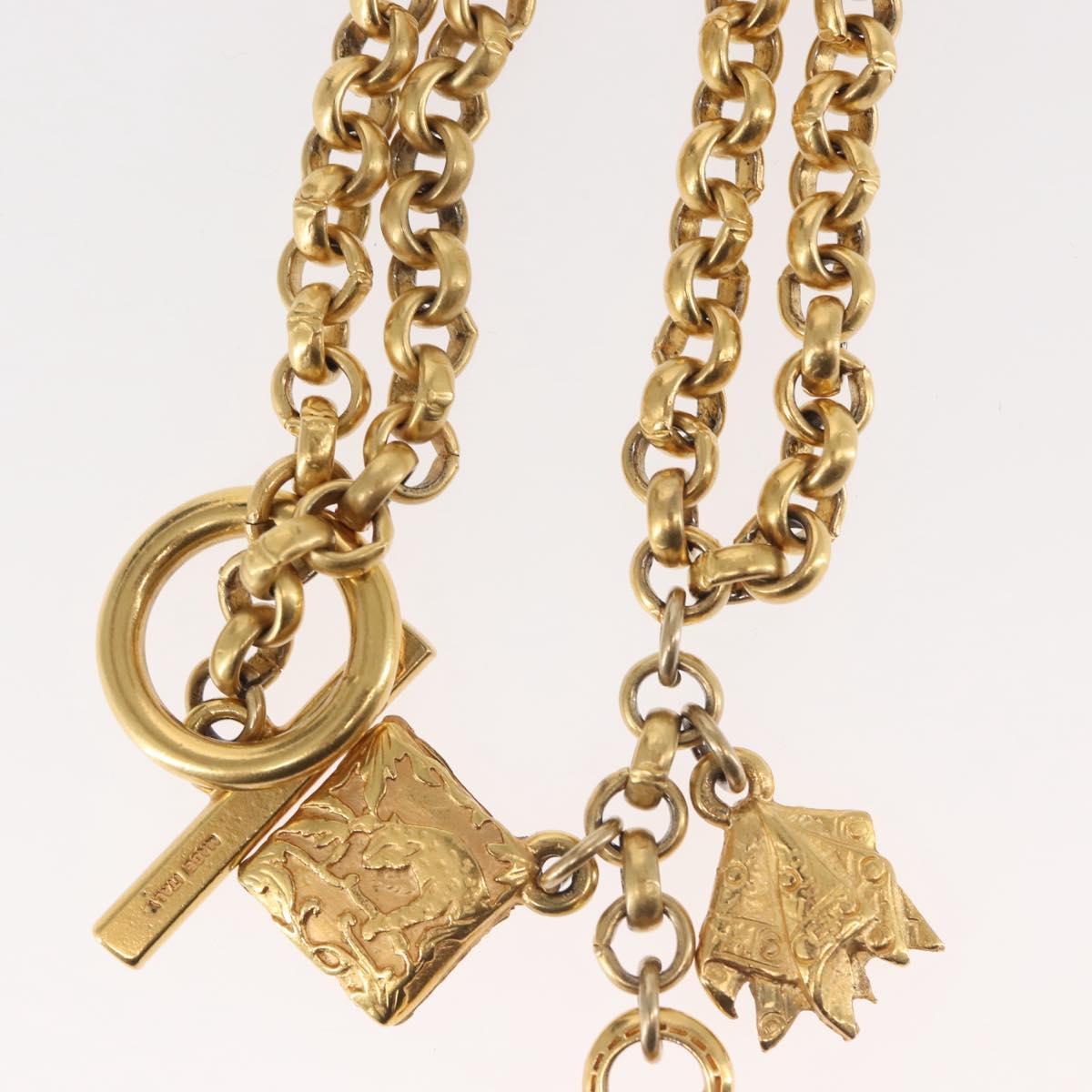 Salvatore Ferragamo Necklace Metal Gold Auth BA5679