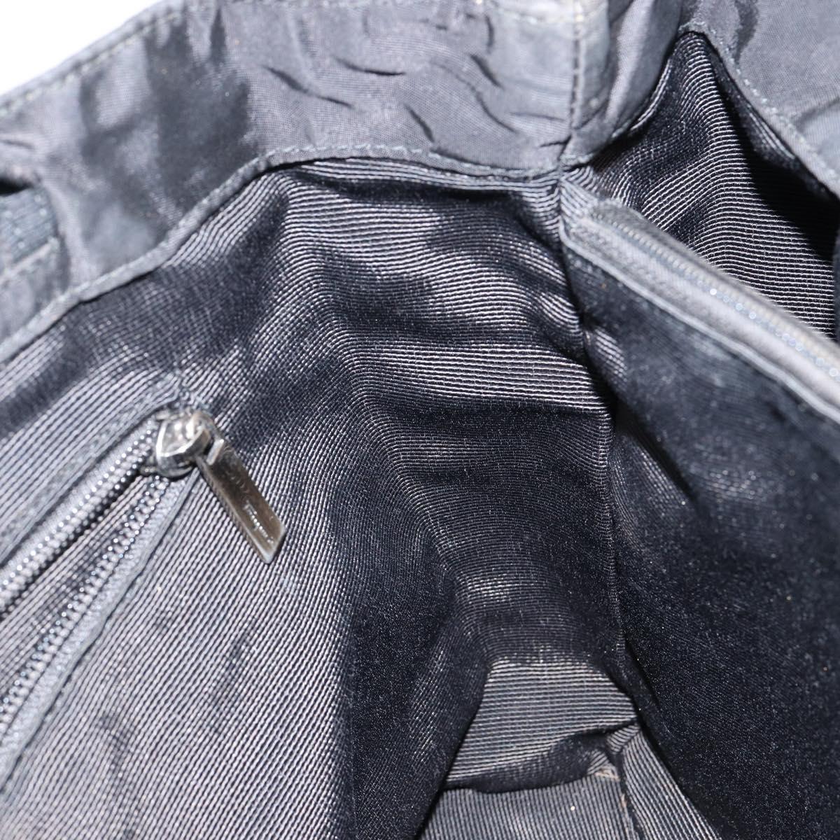 Salvatore Ferragamo Vala Hand Bag Leather Black Gold Auth BA5683