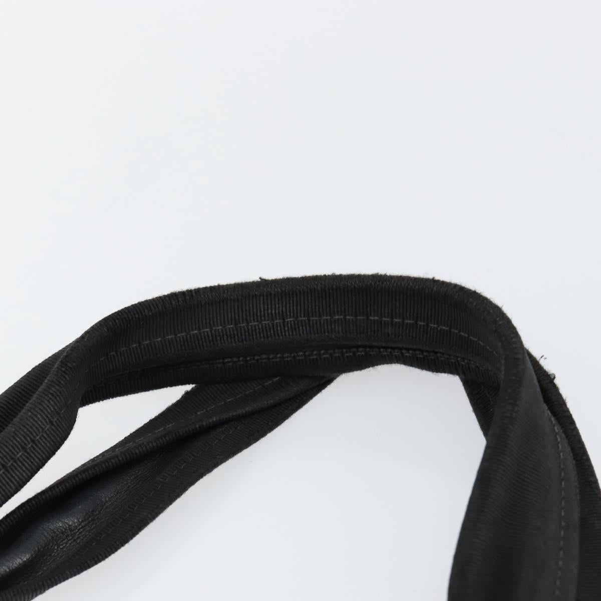 Salvatore Ferragamo Vala Hand Bag Leather Black Gold Auth BA5683