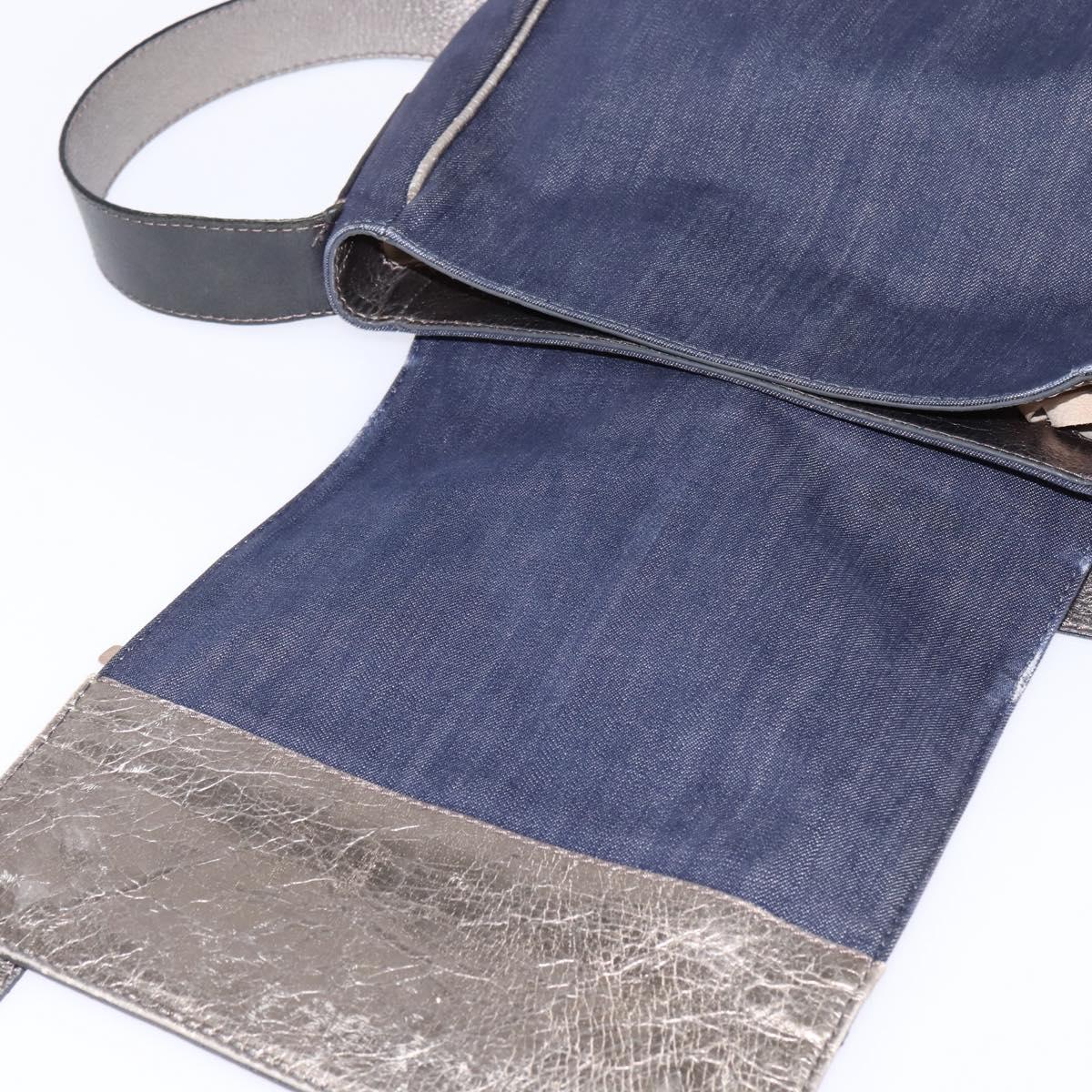 Chloe Shoulder Bag Denim Blue Auth BA5698