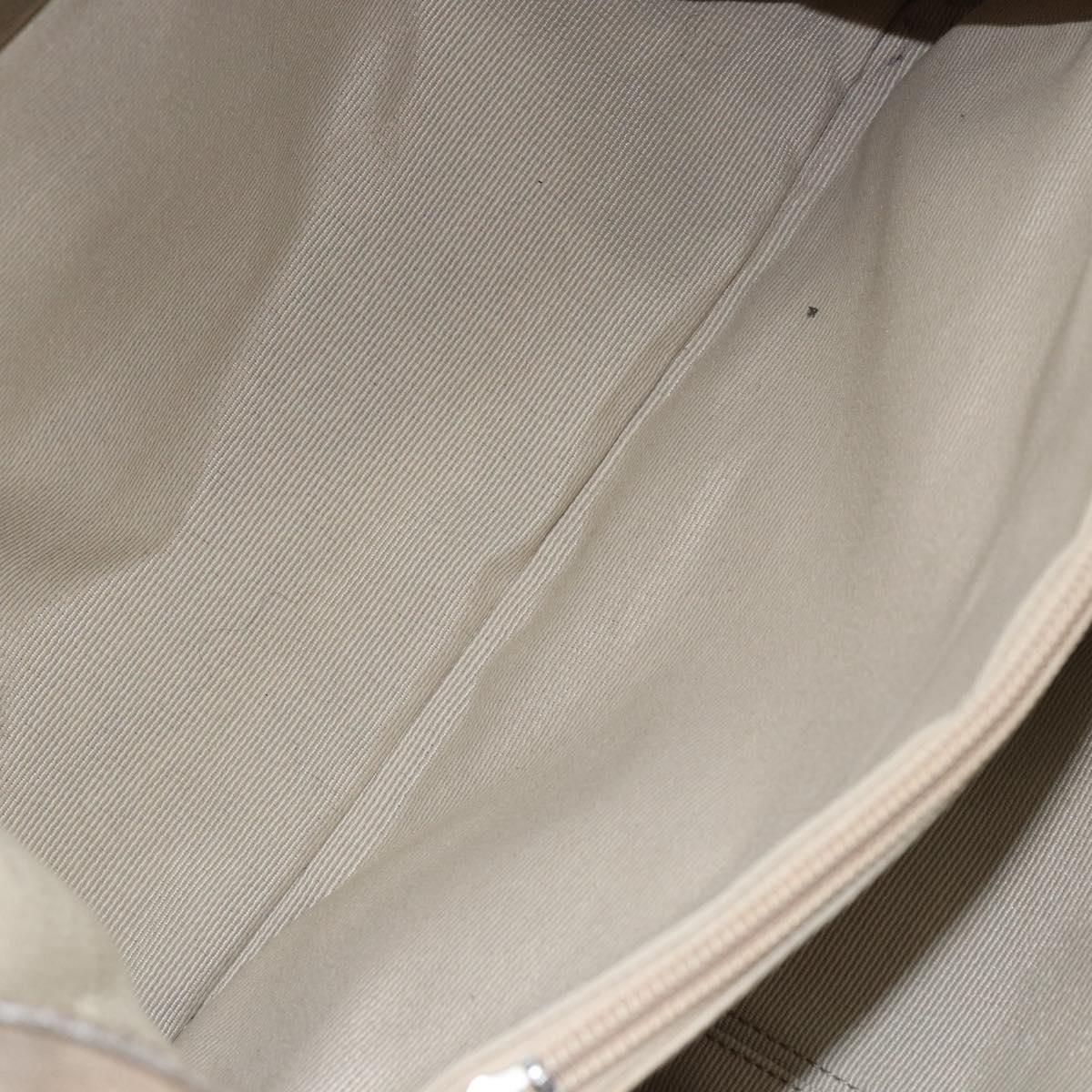 Salvatore Ferragamo Vala Hand Bag Leather Beige Gold Auth BA5699