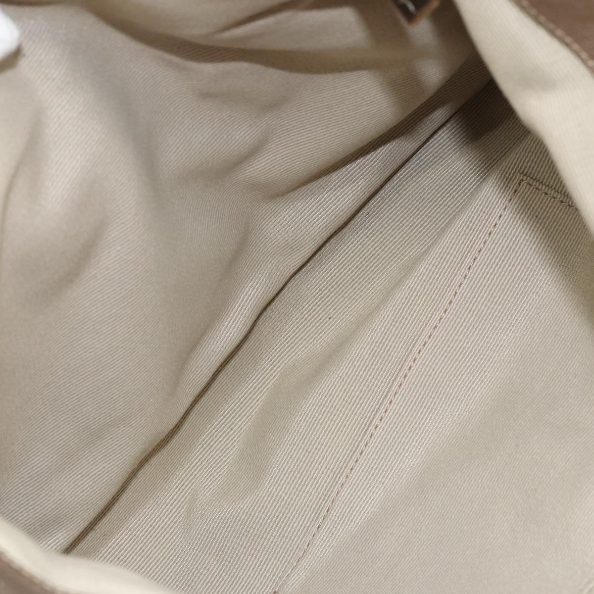 Salvatore Ferragamo Vala Hand Bag Leather Beige Gold Auth BA5699