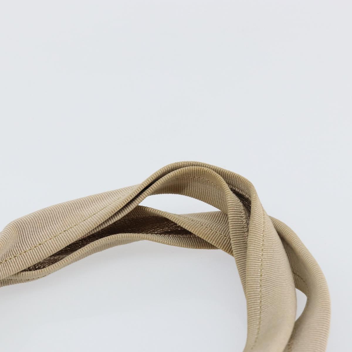 Salvatore Ferragamo Vala Hand Bag Leather Beige Gold Auth BA5699