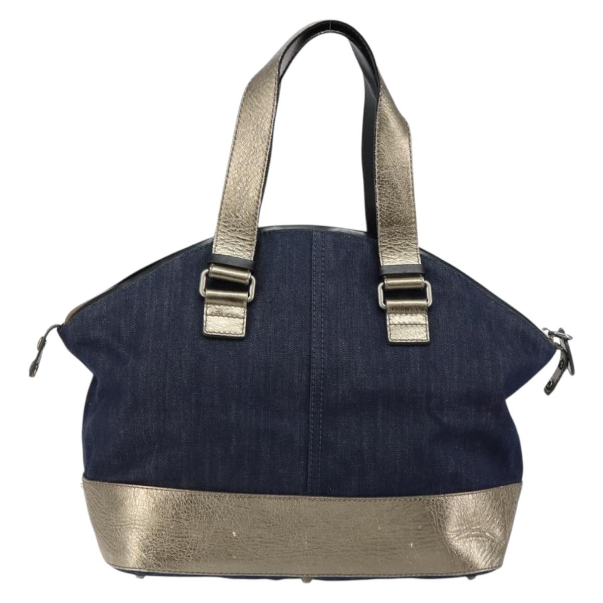 Chloe Tote Bag Denim Leather Blue Auth BA5712