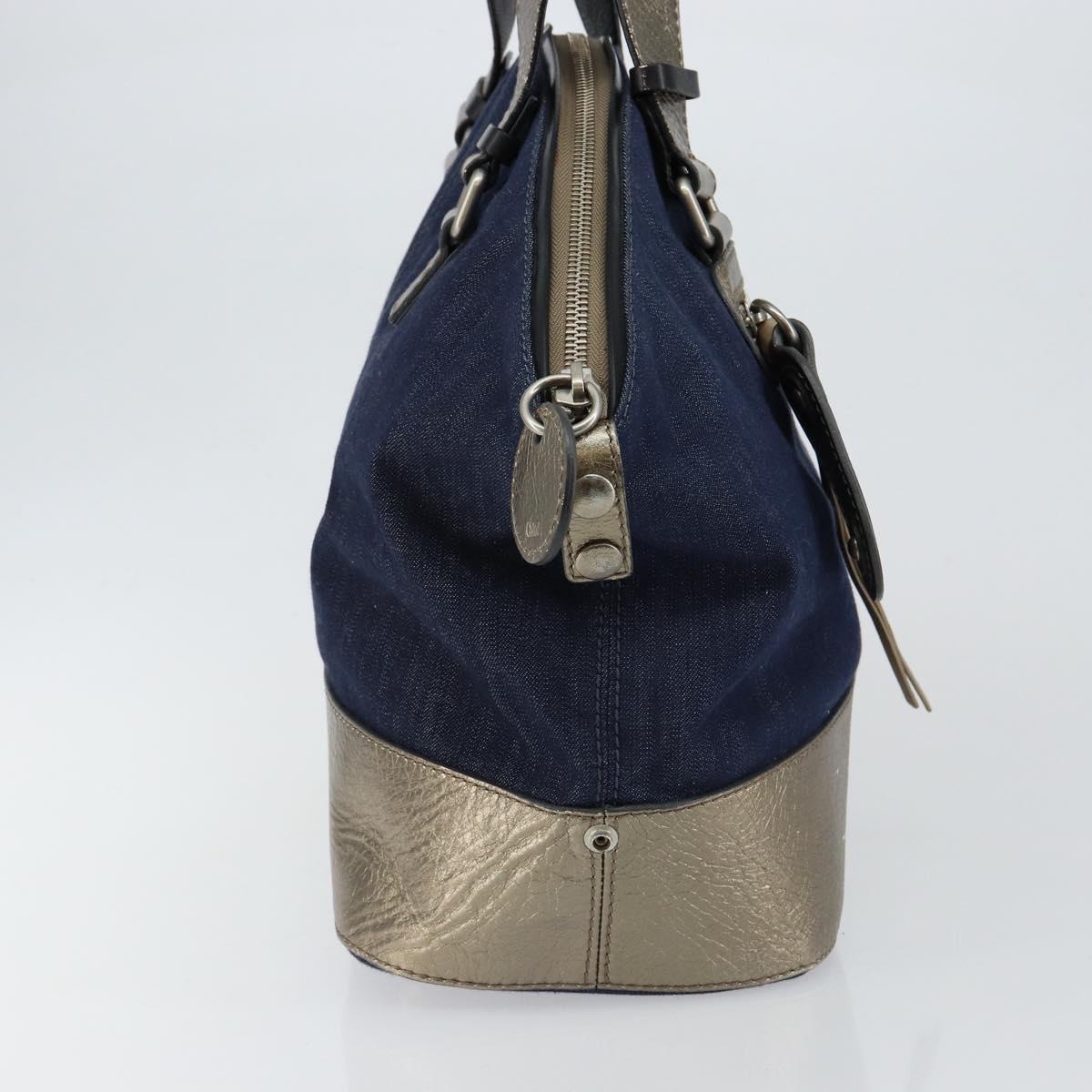 Chloe Tote Bag Denim Leather Blue Auth BA5712