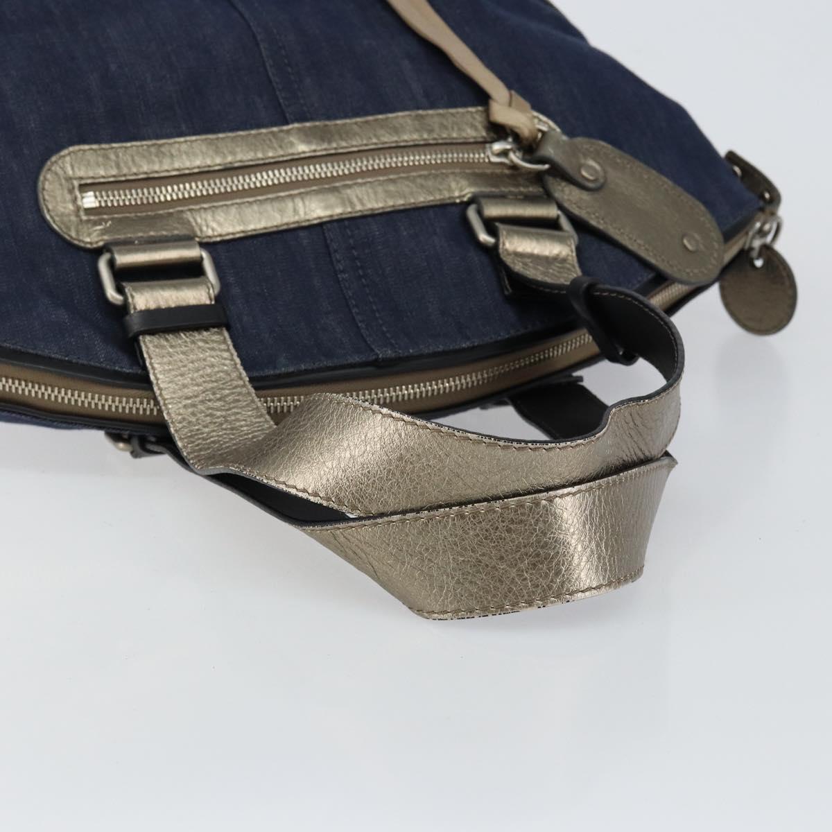 Chloe Tote Bag Denim Leather Blue Auth BA5712