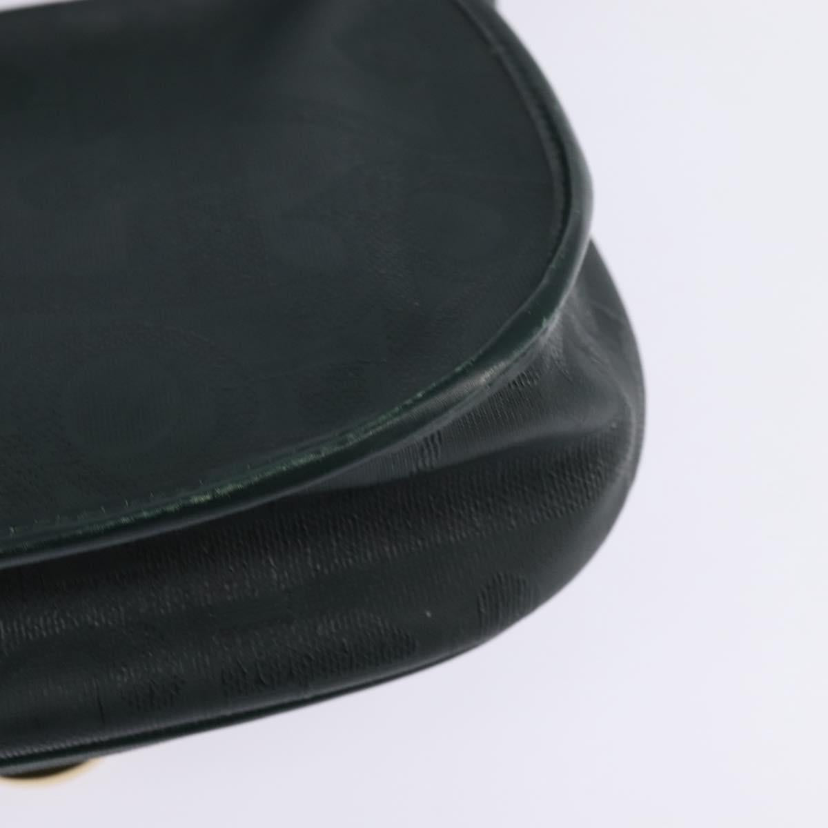 Christian Dior Trotter Canvas Shoulder Bag Green Gold Auth BA5713