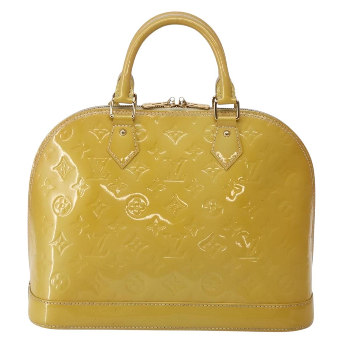 LOUIS VUITTON Monogram Vernis Alma PM Hand Bag Broncorail M91445 LV Auth BA5722