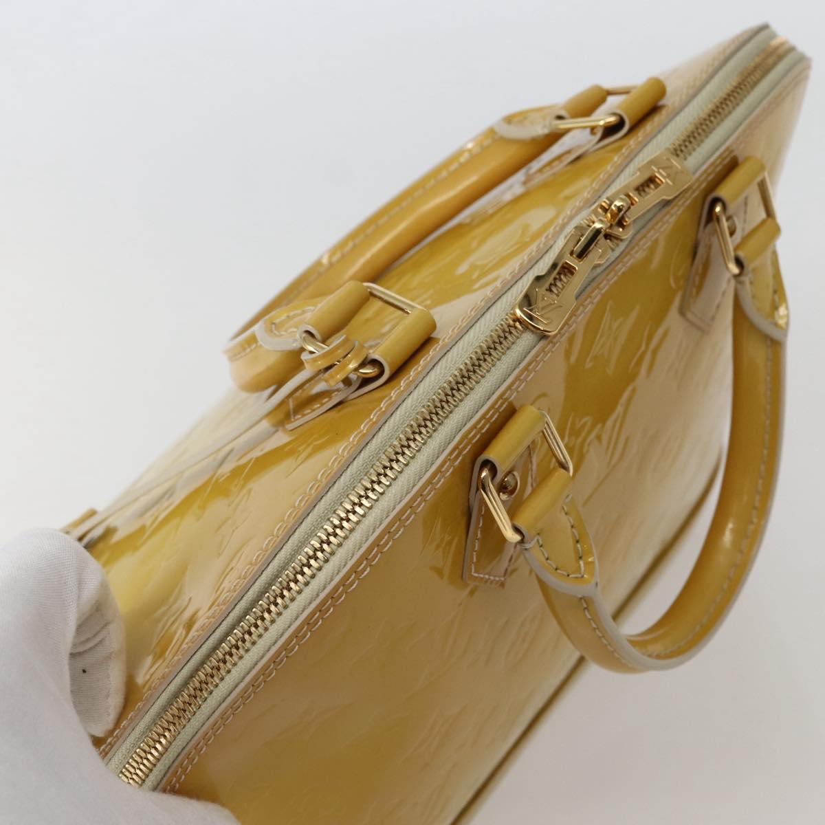 LOUIS VUITTON Monogram Vernis Alma PM Hand Bag Broncorail M91445 LV Auth BA5722