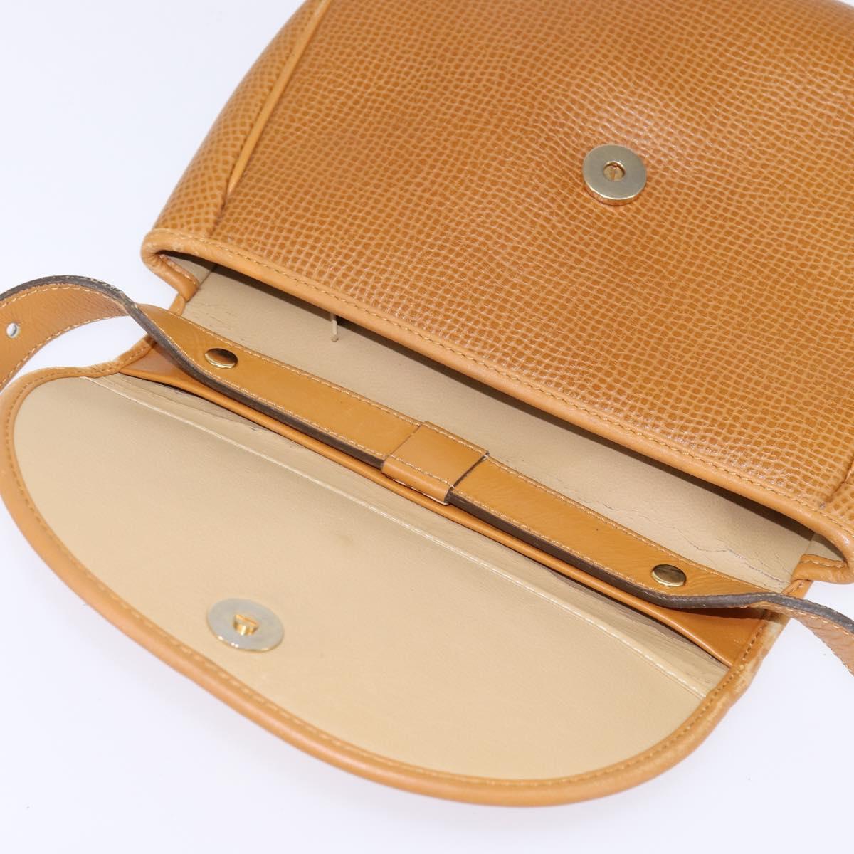 Christian Dior Shoulder Bag Leather Beige Gold Auth BA5737