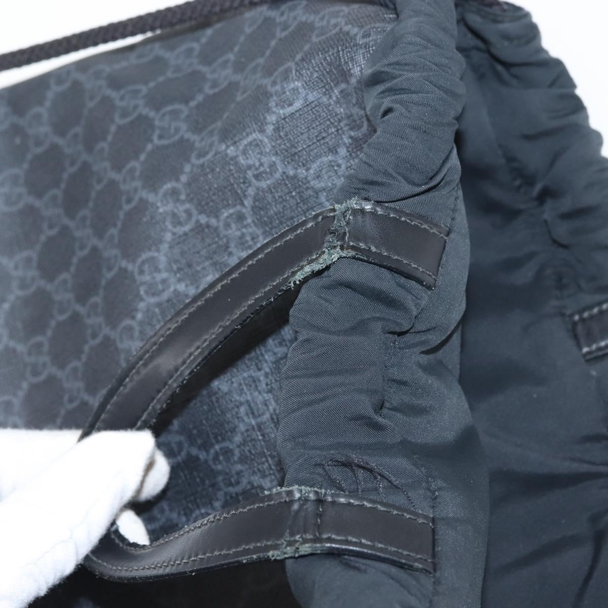 GUCCI GG Supreme Sherry Line Backpack PVC Black Auth BA5738