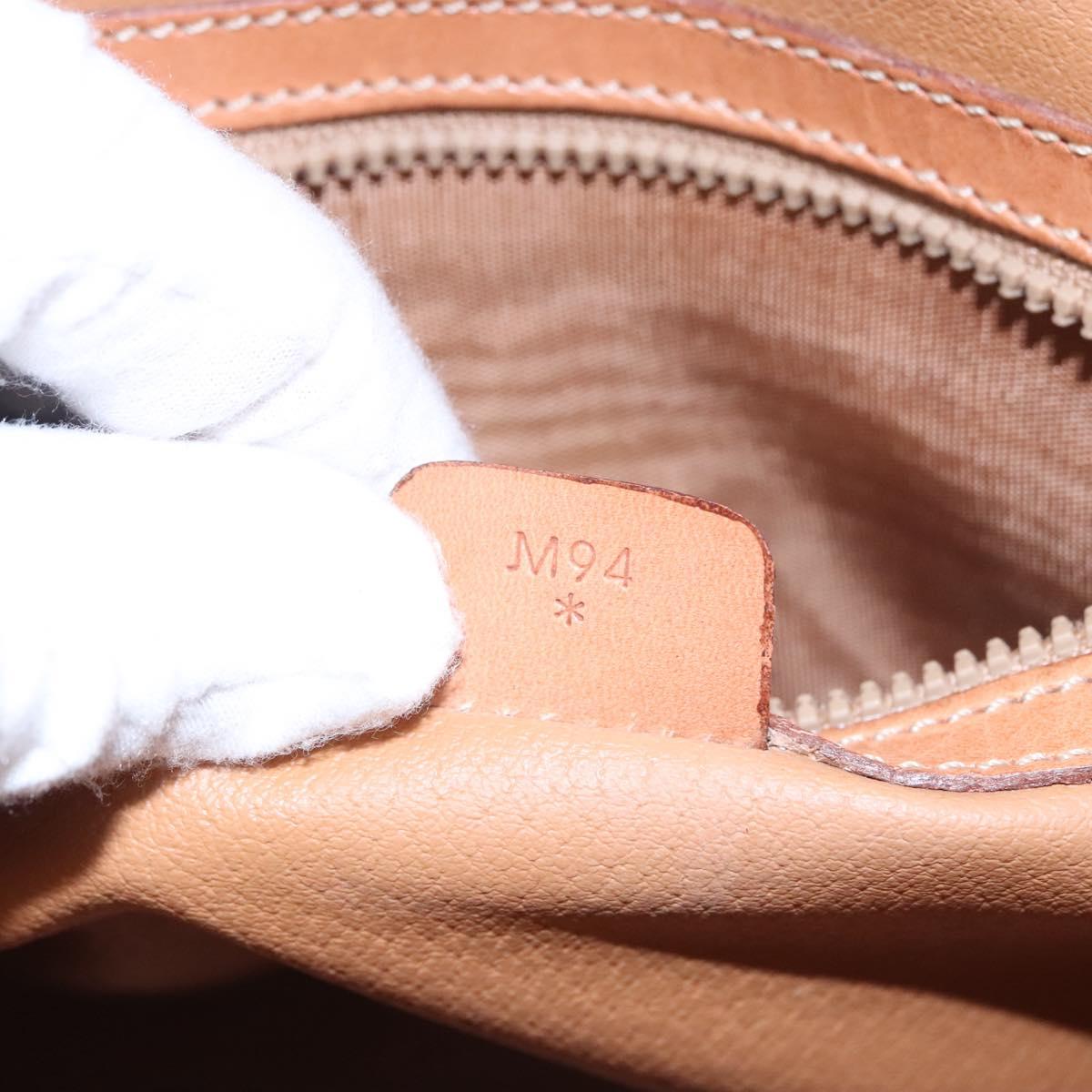 CELINE Macadam Canvas Hand Bag PVC Leather Brown Gold Auth BA574