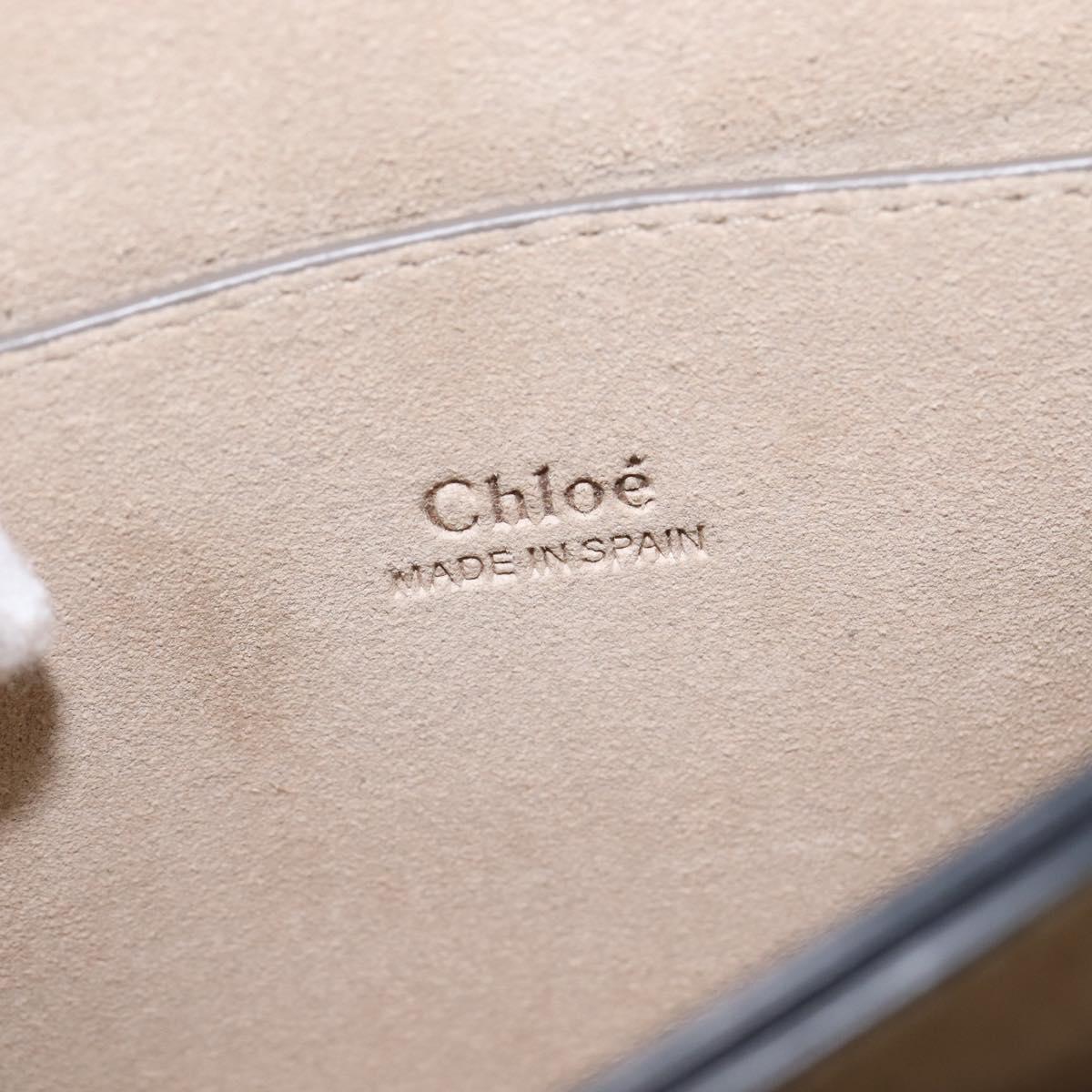 Chloe Fay Shoulder Bag Suede Leather Beige Gold Auth BA5749