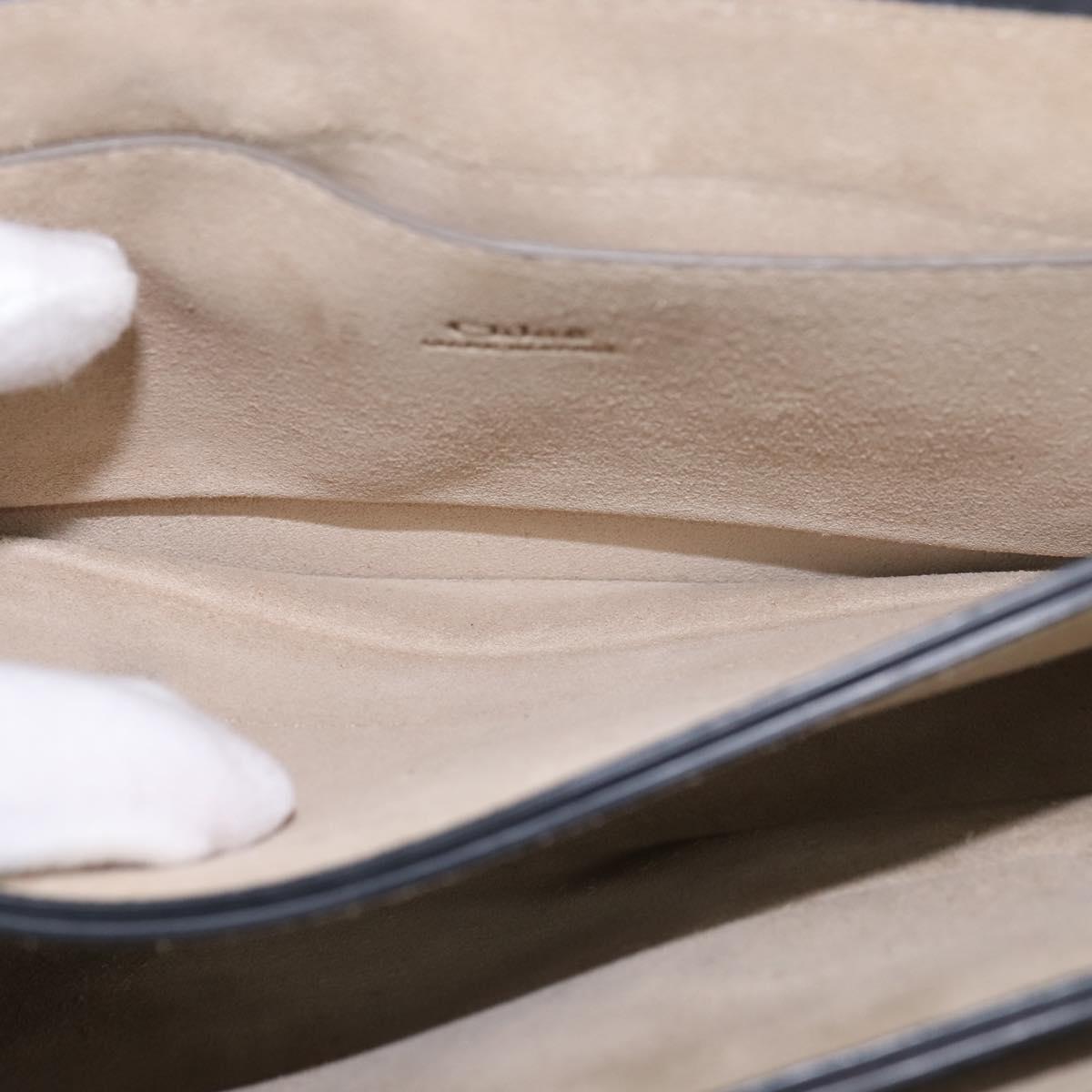 Chloe Fay Shoulder Bag Suede Leather Beige Gold Auth BA5749