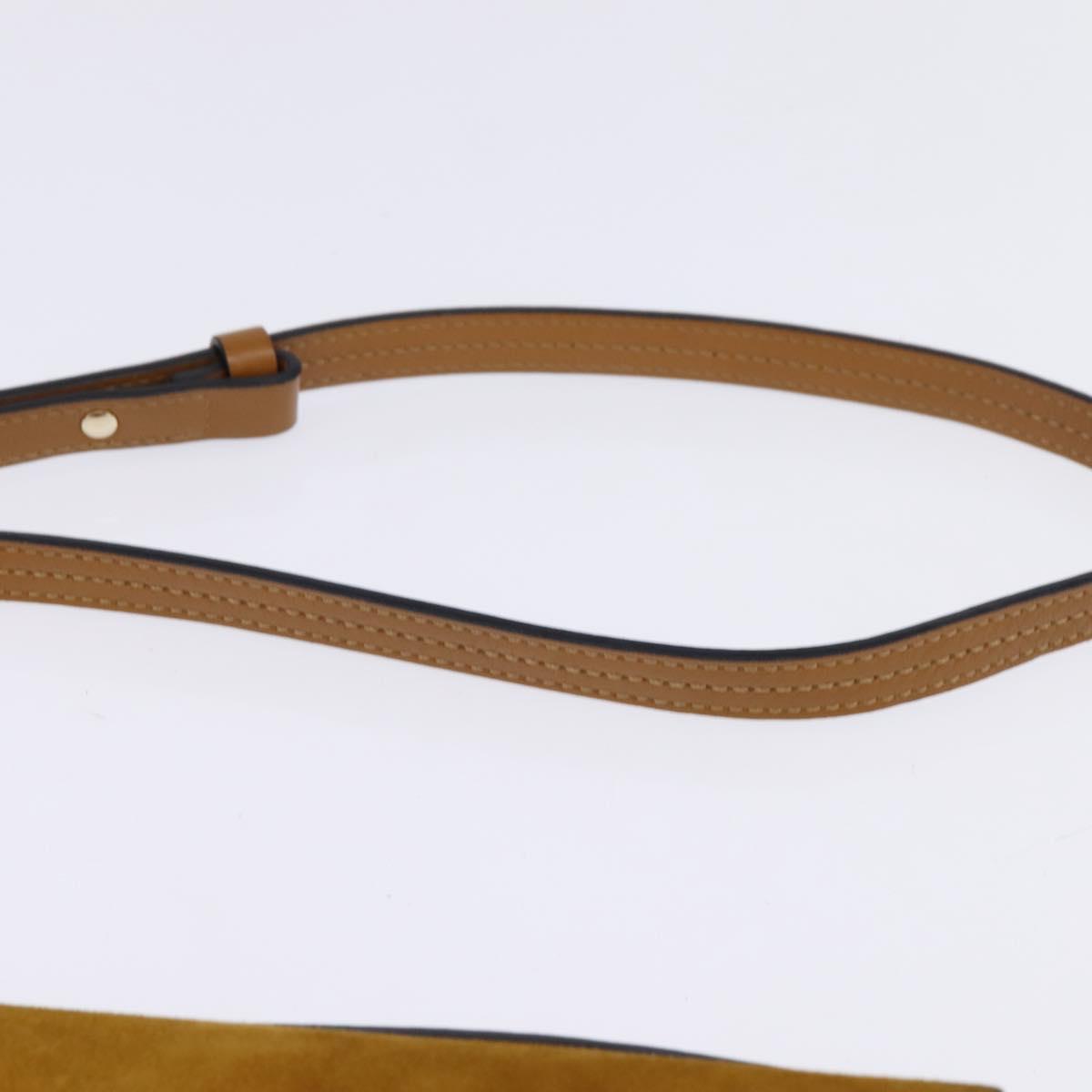 Chloe Fay Shoulder Bag Suede Leather Beige Gold Auth BA5749