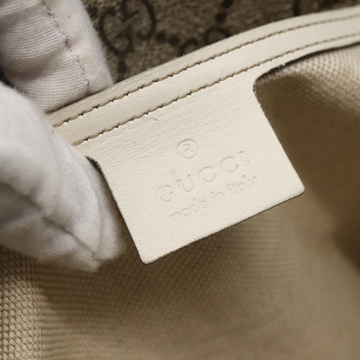 GUCCI GG Supreme Tote Bag PVC Beige Silver 211137 Auth BA5762