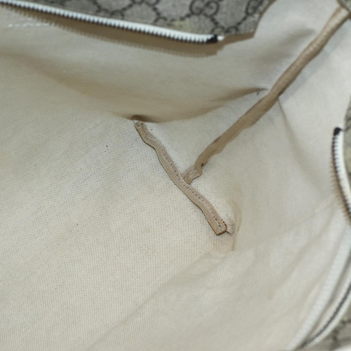 GUCCI GG Supreme Tote Bag PVC Beige Silver 211137 Auth BA5762