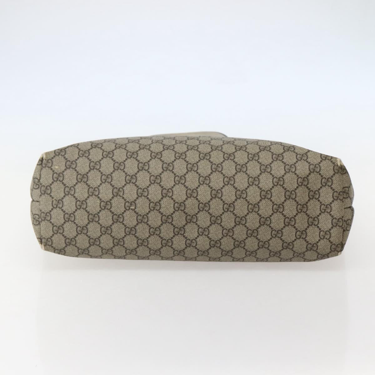 GUCCI GG Supreme Tote Bag PVC Beige Silver 211137 Auth BA5762