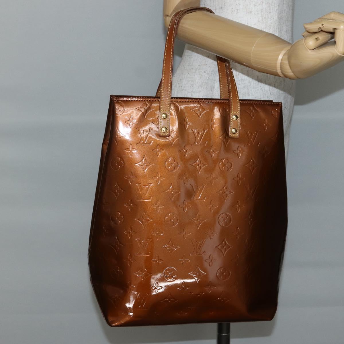 LOUIS VUITTON Monogram Vernis Reade MM Hand Bag Bronze M91143 LV Auth BA5767
