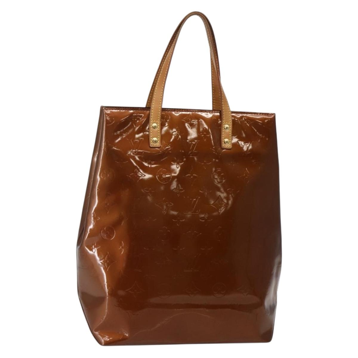 LOUIS VUITTON Monogram Vernis Reade MM Hand Bag Bronze M91143 LV Auth BA5767
