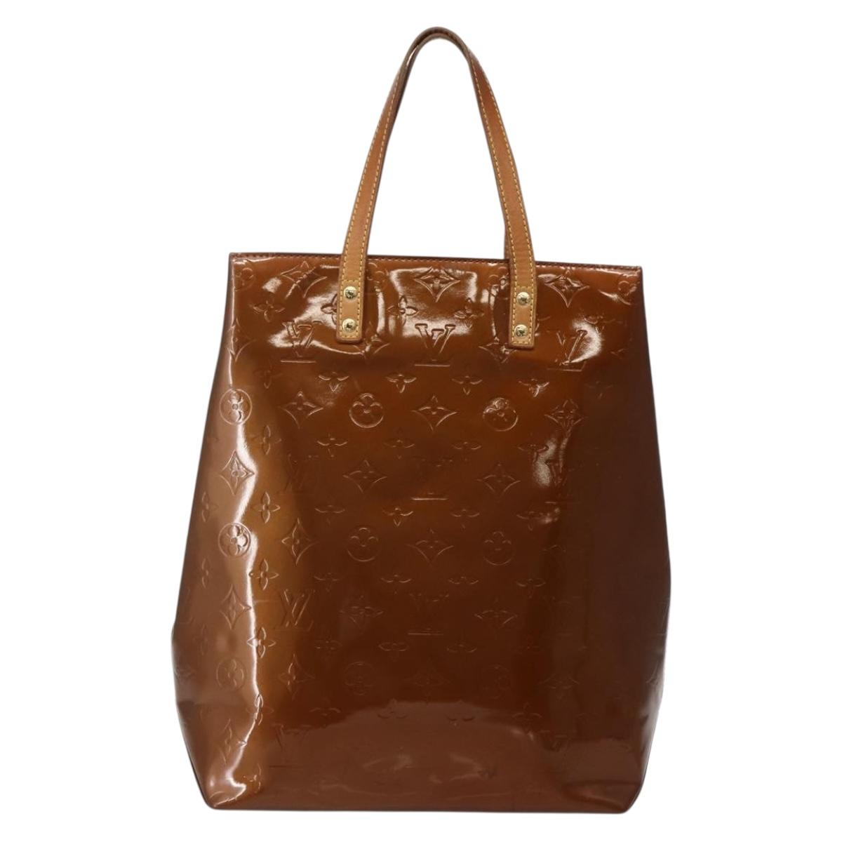 LOUIS VUITTON Monogram Vernis Reade MM Hand Bag Bronze M91143 LV Auth BA5767