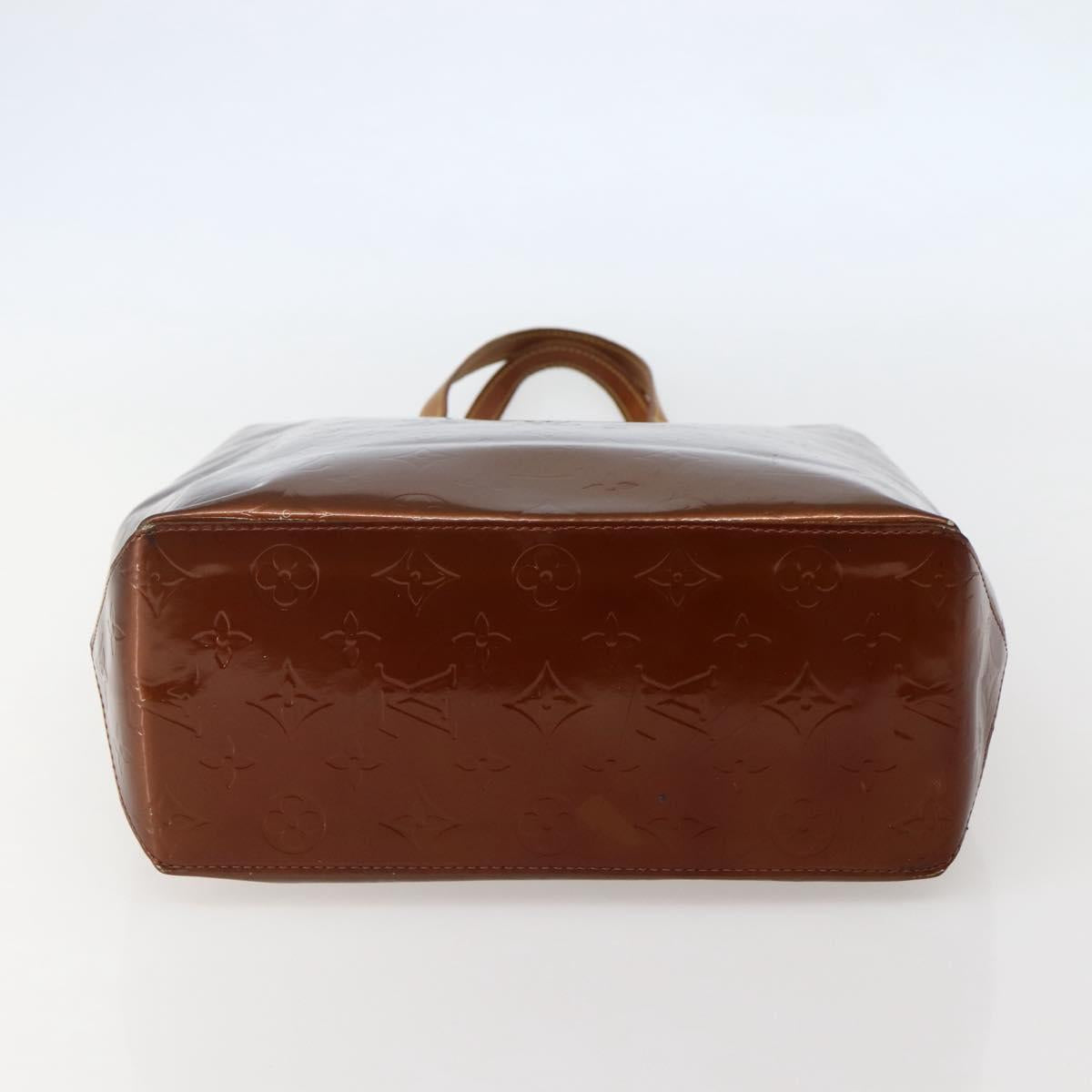 LOUIS VUITTON Monogram Vernis Reade MM Hand Bag Bronze M91143 LV Auth BA5767