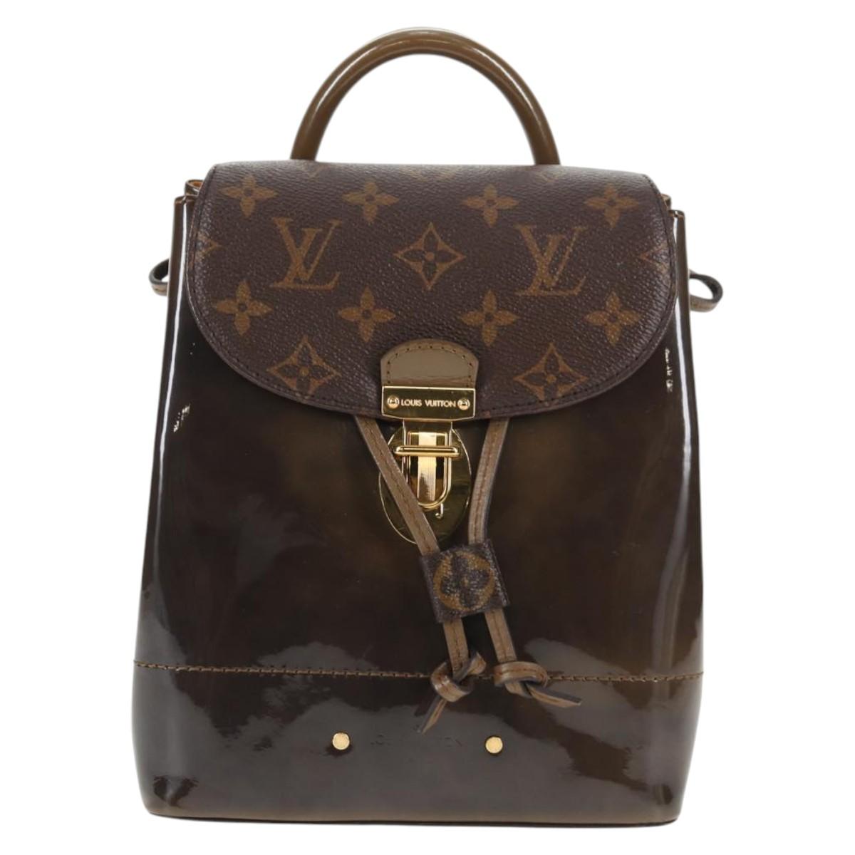 LOUIS VUITTON Monogram Vernis Hot Springs Backpack Khaki M54389 LV Auth BA5768A