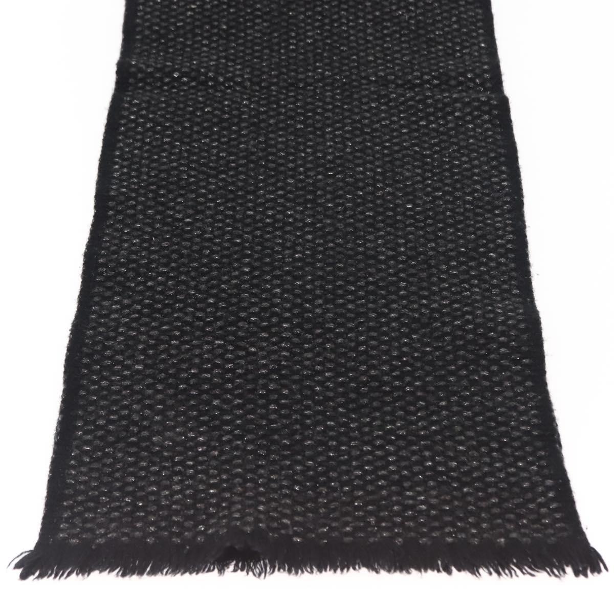 CHANEL Scarf Cashmere Black CC Auth BA5781