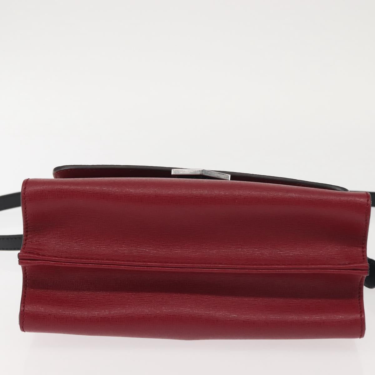 FENDI Demi Jour Bag Bugs Monster Hand Bag Leather 2way Red Silver Auth BA5782