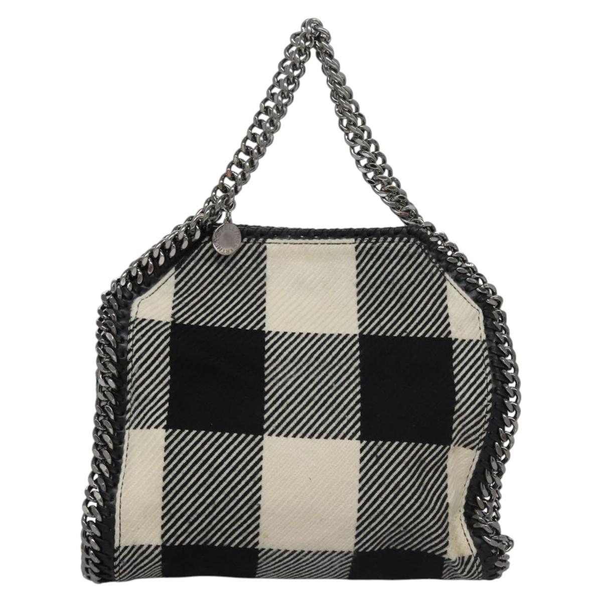 Stella MacCartney Chain Hand Bag Cotton 2way Black Auth BA579