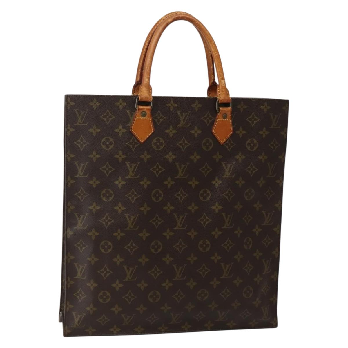 LOUIS VUITTON Monogram Sac Plat Hand Bag M51140 LV Auth BA5799