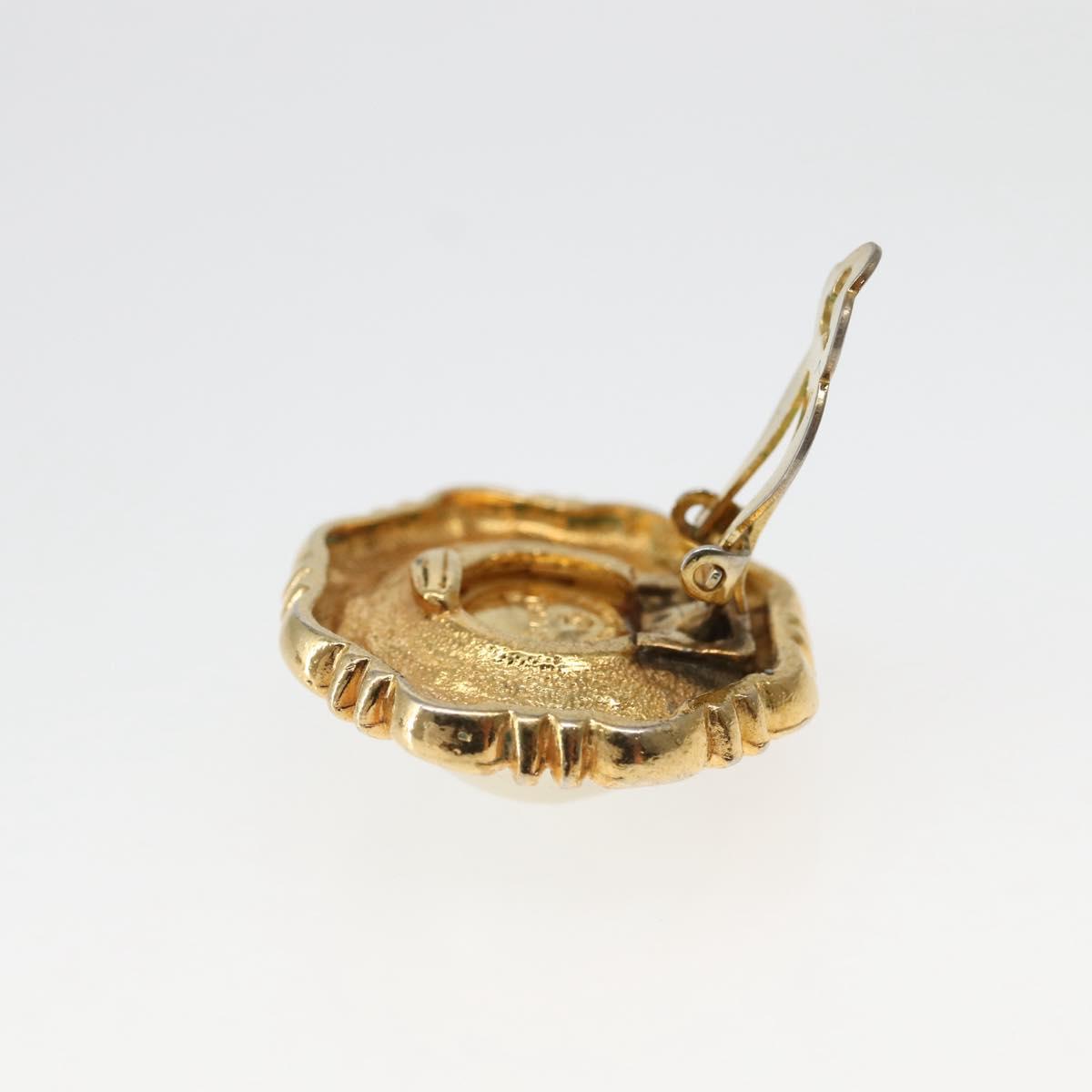 CHANEL Earring Metal Gold CC Auth BA5806