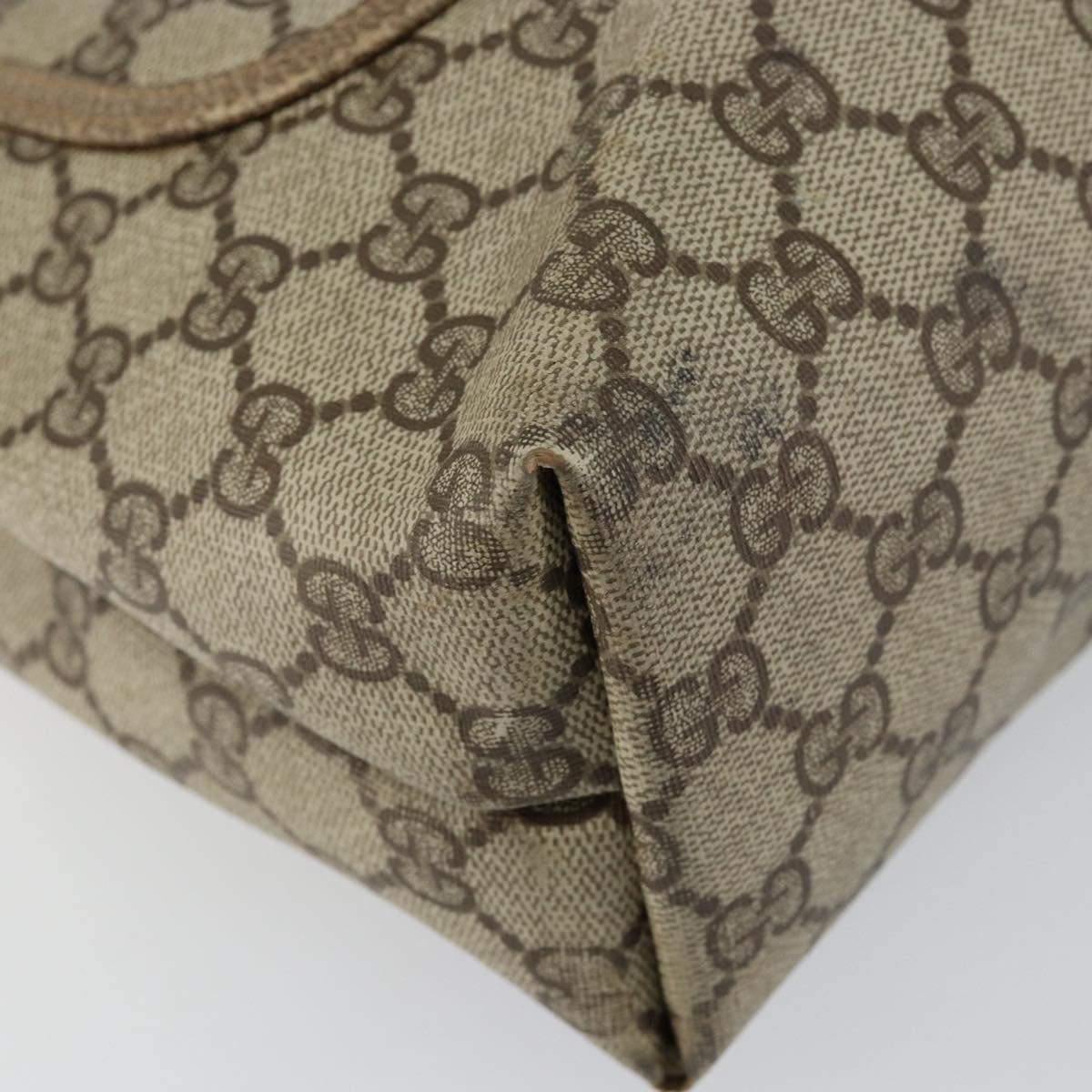 GUCCI GG Supreme Web Sherry Line Tote Bag PVC Beige 39 02 003 Auth BA5817