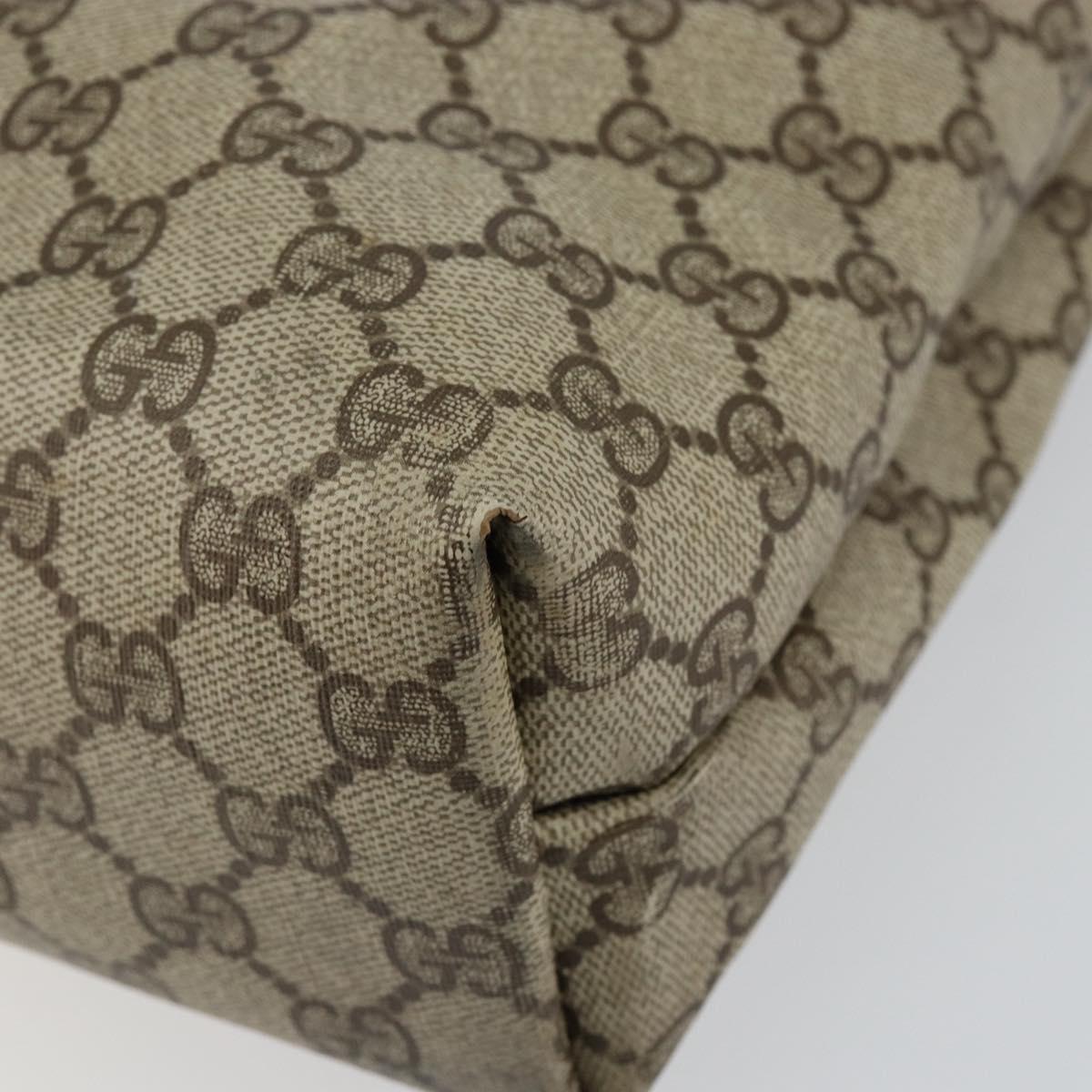 GUCCI GG Supreme Web Sherry Line Tote Bag PVC Beige 39 02 003 Auth BA5817