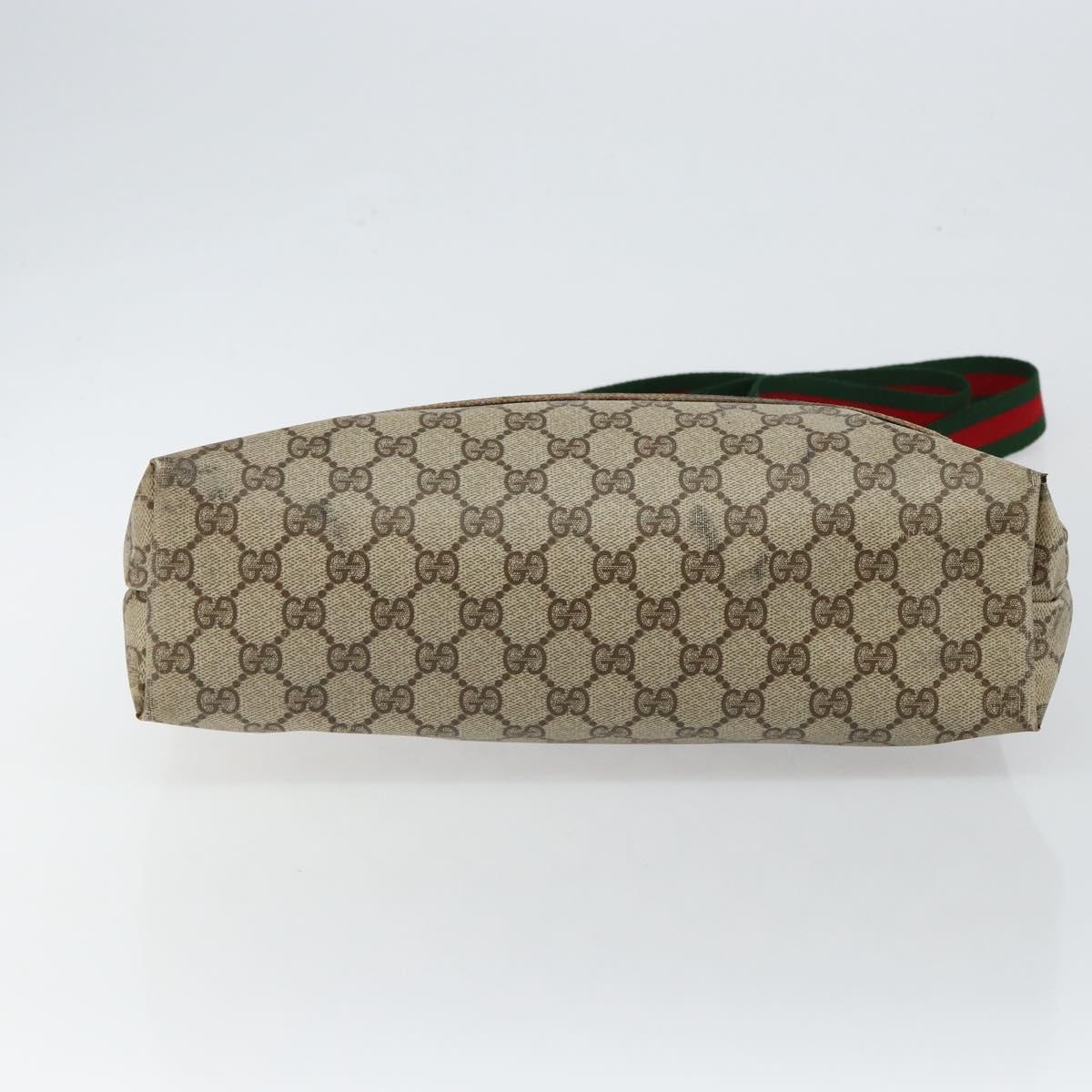 GUCCI GG Supreme Web Sherry Line Tote Bag PVC Beige 39 02 003 Auth BA5817