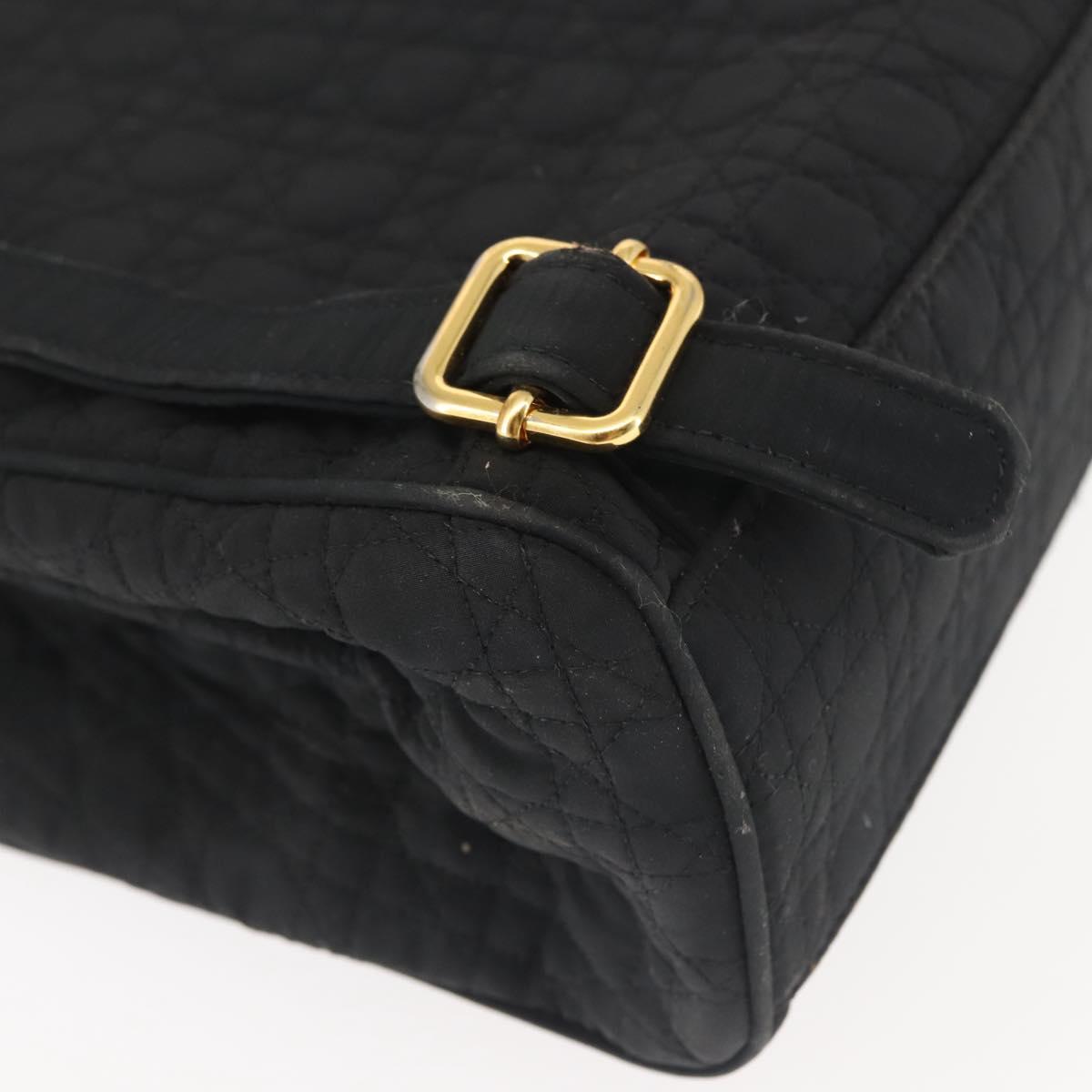 Christian Dior Canage Backpack Nylon Black Gold Auth BA5824