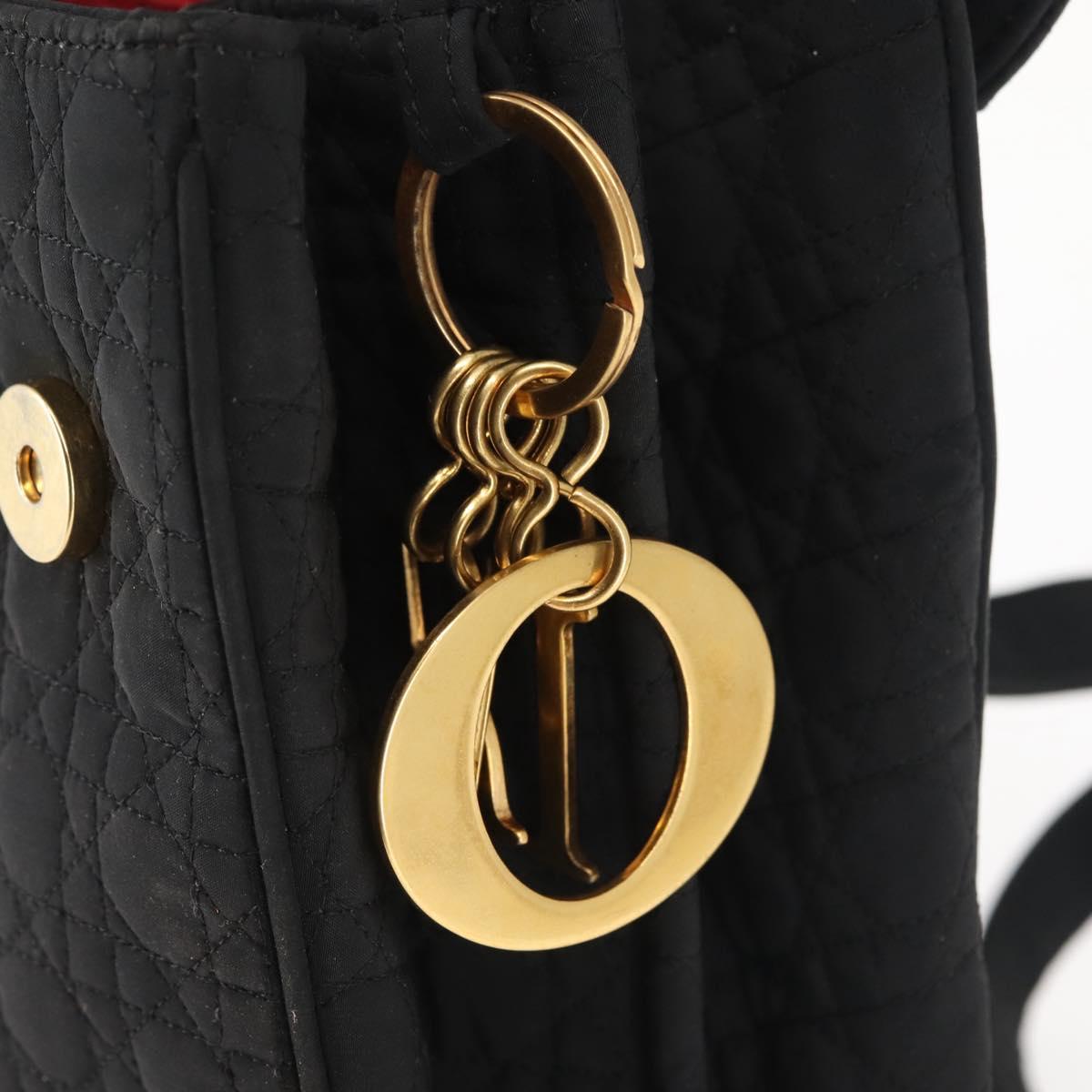 Christian Dior Canage Backpack Nylon Black Gold Auth BA5824