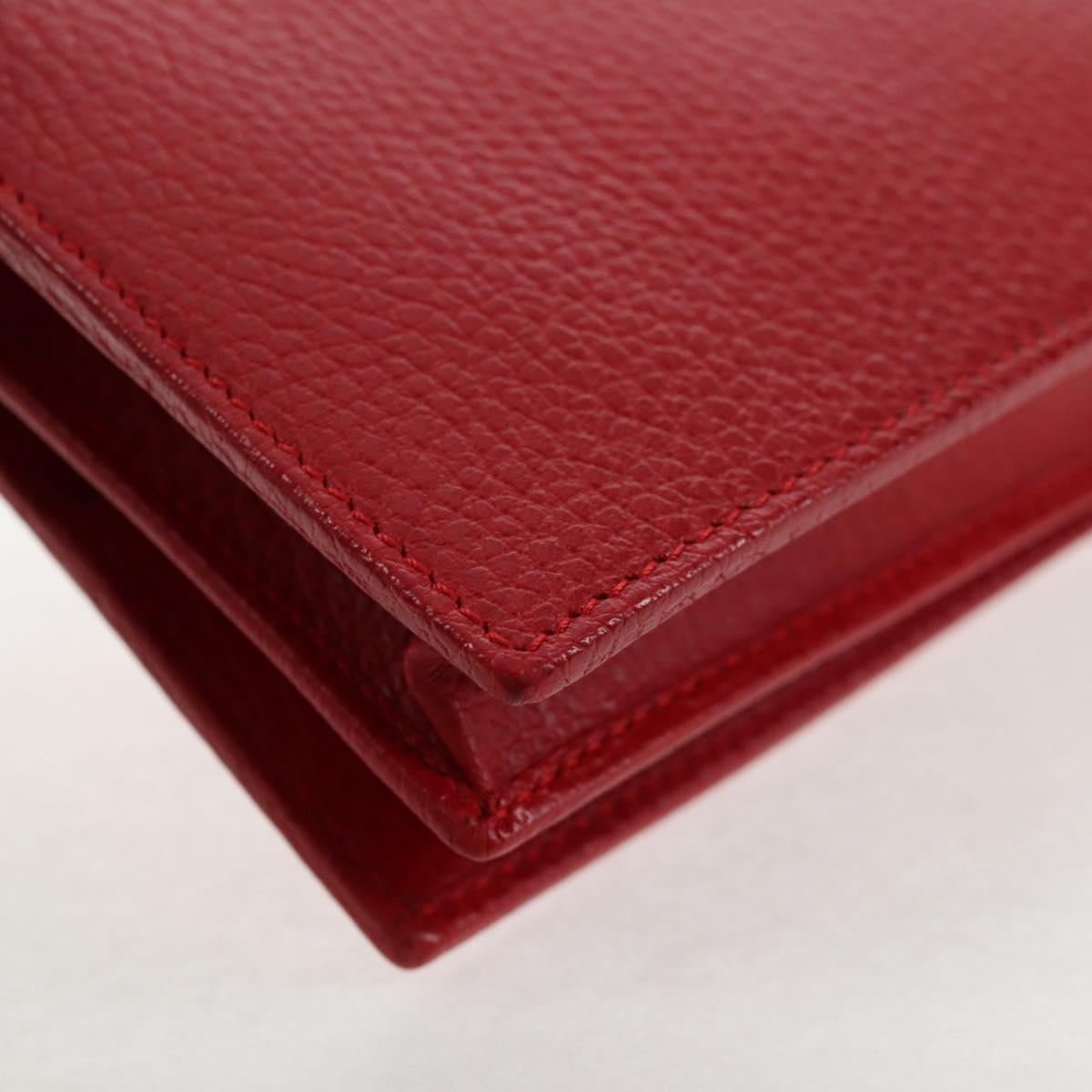 GUCCI Shoulder Wallet Swing Leather Red Gold 368231 534563 Auth BA5829V