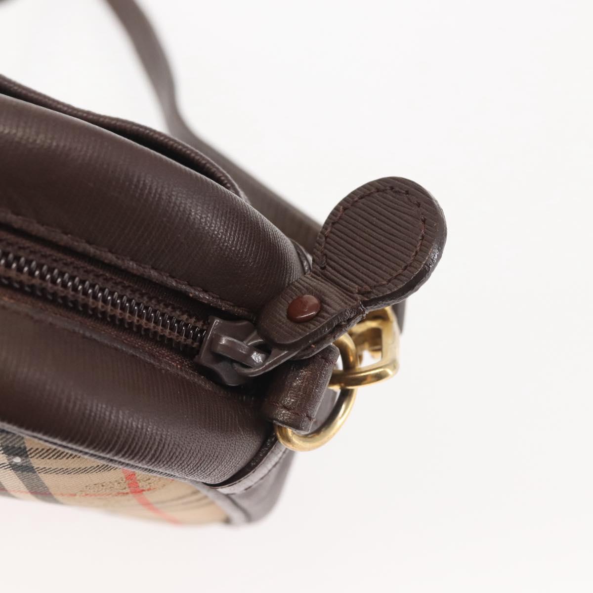 Burberrys Nova Check Shoulder Bag Canvas Beige Gold Auth BA5837