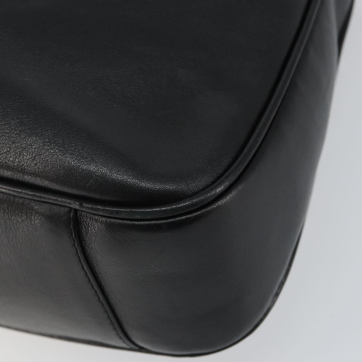 GUCCI Bamboo Hand Bag Leather 2way Black Gold 001 1638 Auth BA5841