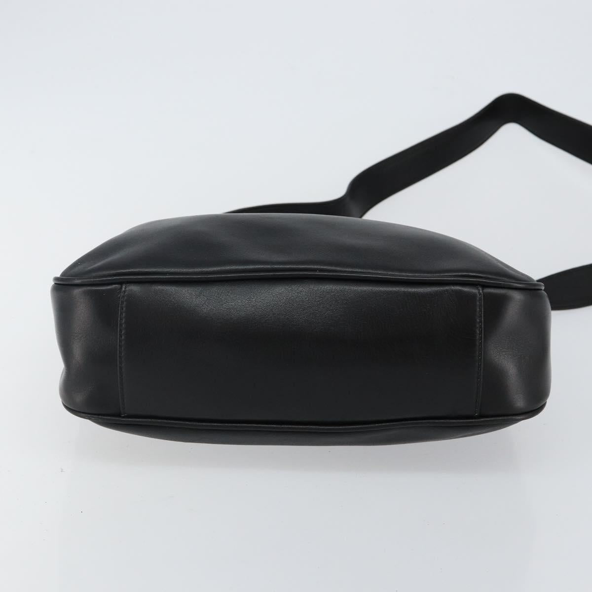 GUCCI Bamboo Hand Bag Leather 2way Black Gold 001 1638 Auth BA5842