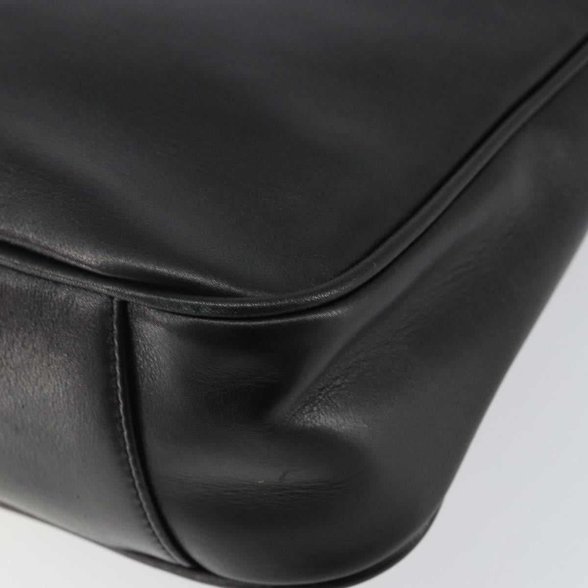 GUCCI Bamboo Hand Bag Leather 2way Black Gold 001 1638 Auth BA5842