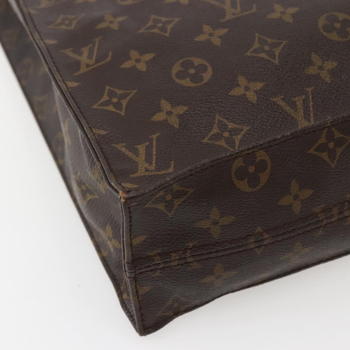LOUIS VUITTON Monogram Sac Plat Hand Bag M51140 LV Auth BA5844