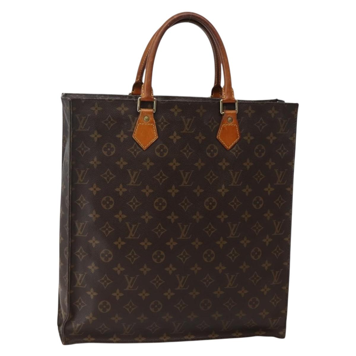 LOUIS VUITTON Monogram Sac Plat Hand Bag M51140 LV Auth BA5844