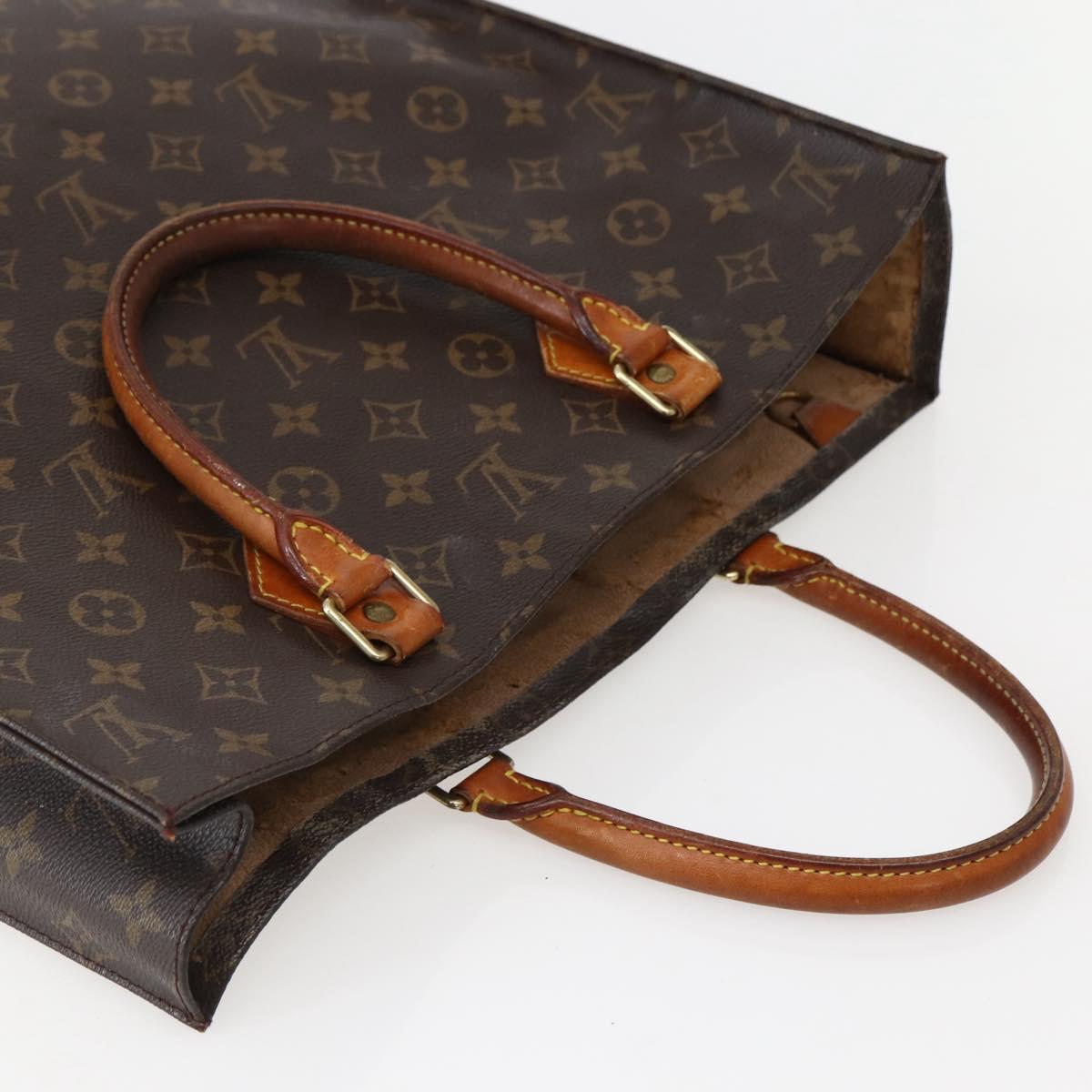LOUIS VUITTON Monogram Sac Plat Hand Bag M51140 LV Auth BA5844