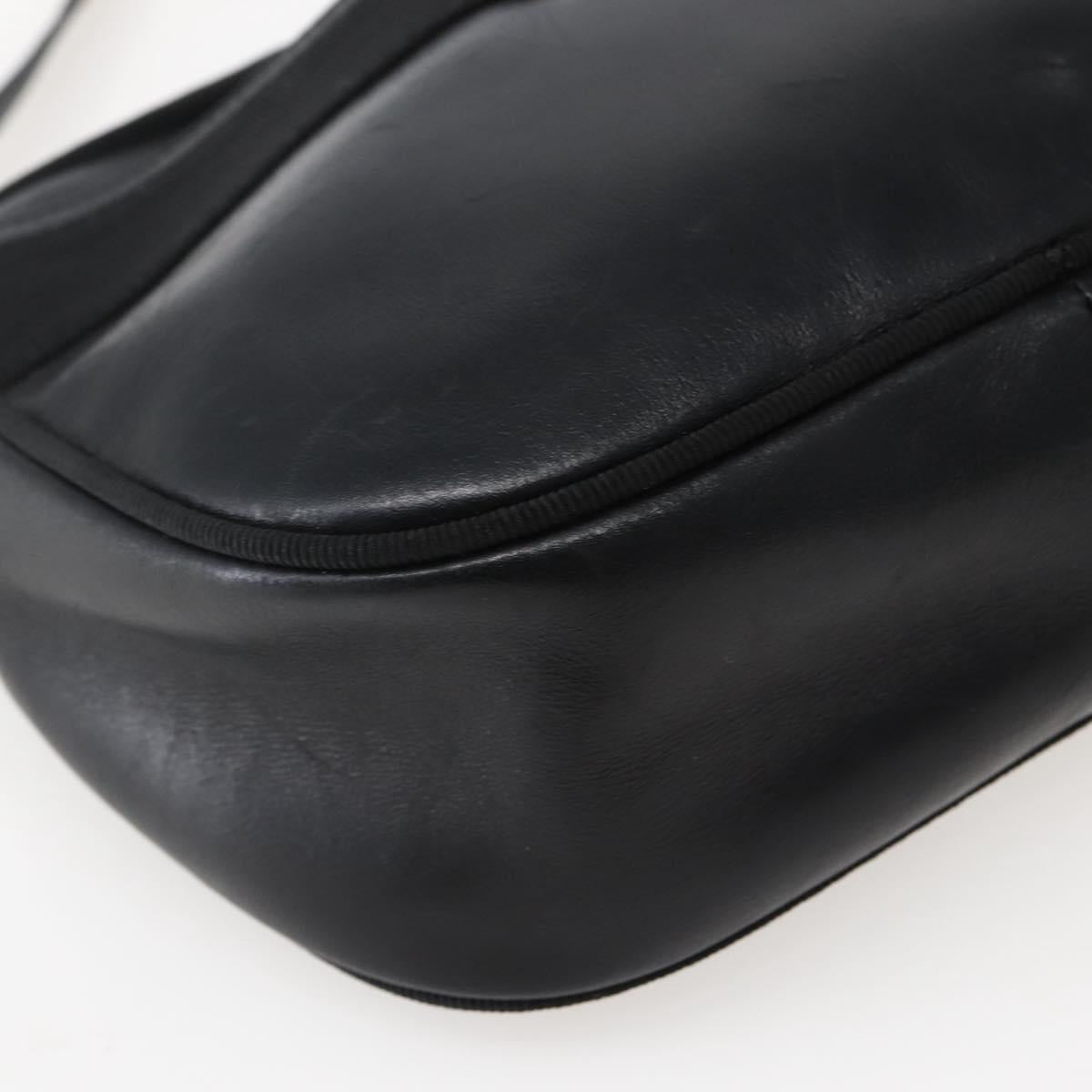 Salvatore Ferragamo Vala Shoulder Bag Leather Black Gold Auth BA5848