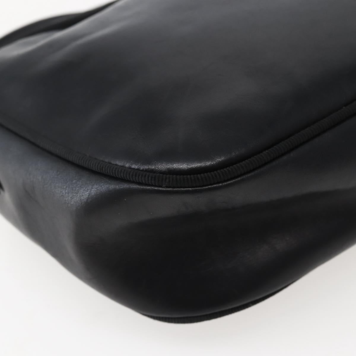 Salvatore Ferragamo Vala Shoulder Bag Leather Black Gold Auth BA5848