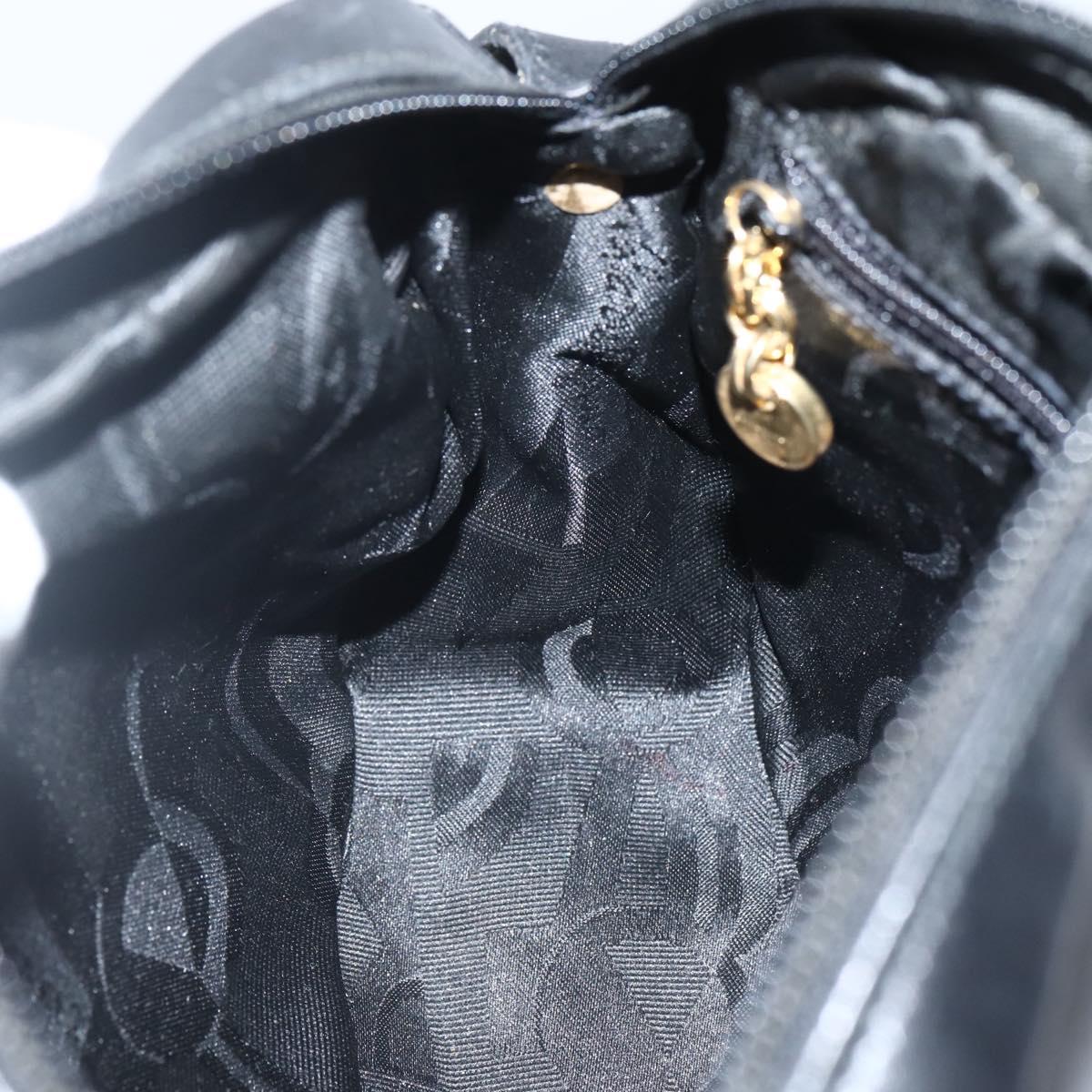Salvatore Ferragamo Vala Shoulder Bag Leather Black Gold Auth BA5848