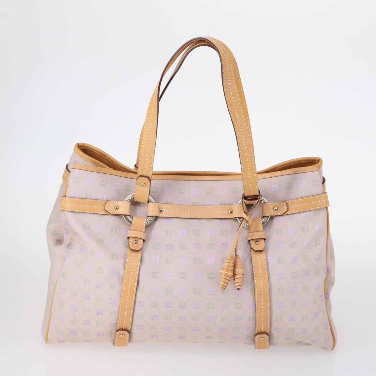 BALLY Loewe Shoulder Bag Canvas PVC Nylon 3Set Pink Brown Auth BA5852
